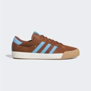 Adidas Brown Sneakers with Blue Stripes